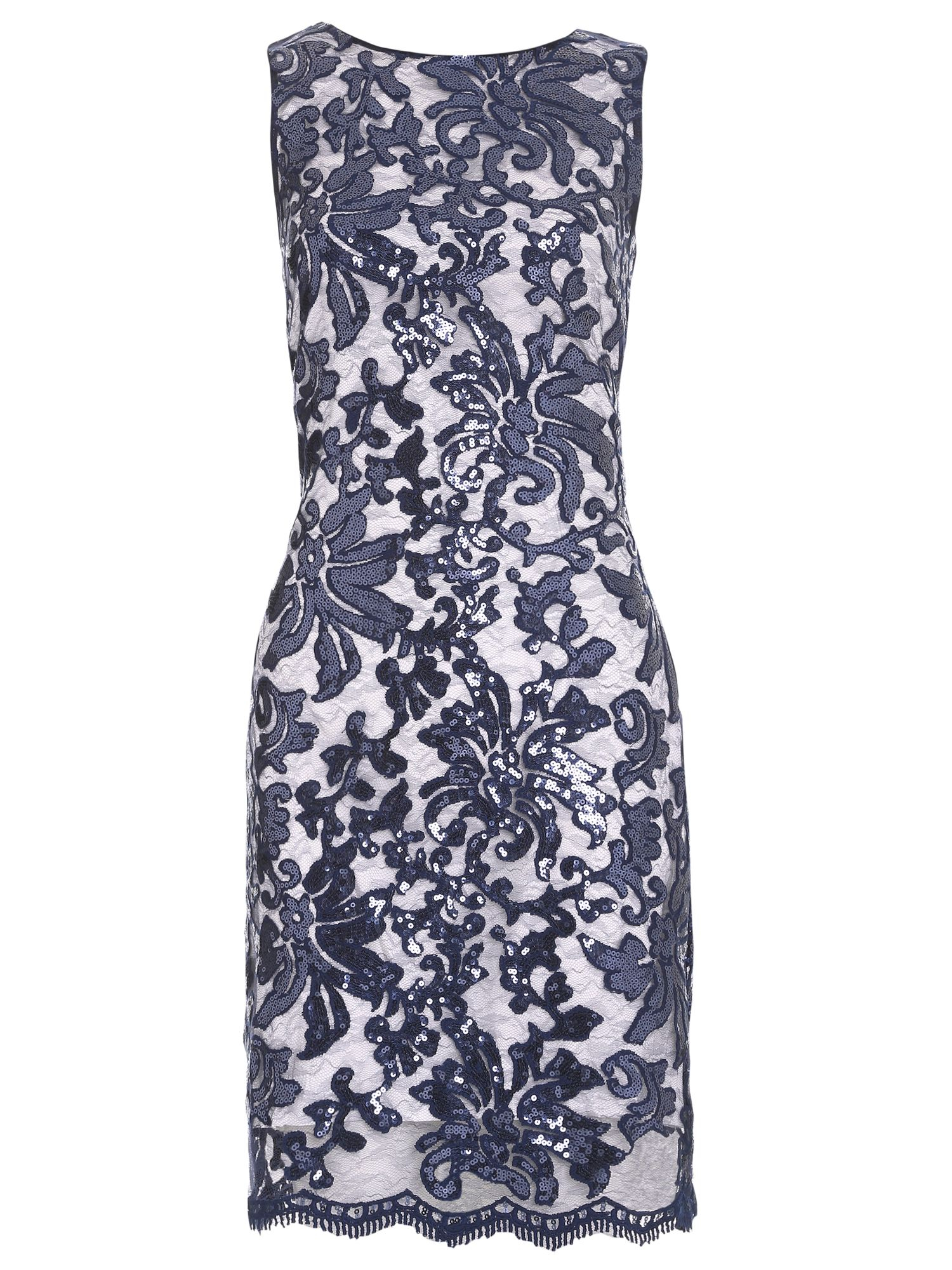Blue Lace Sheath Dress