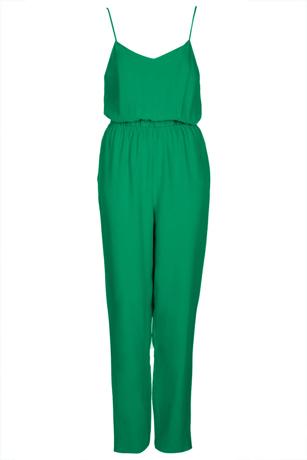 Topshop Lux Strappy Jumpsuit in Green (Jewel Green) | Lyst