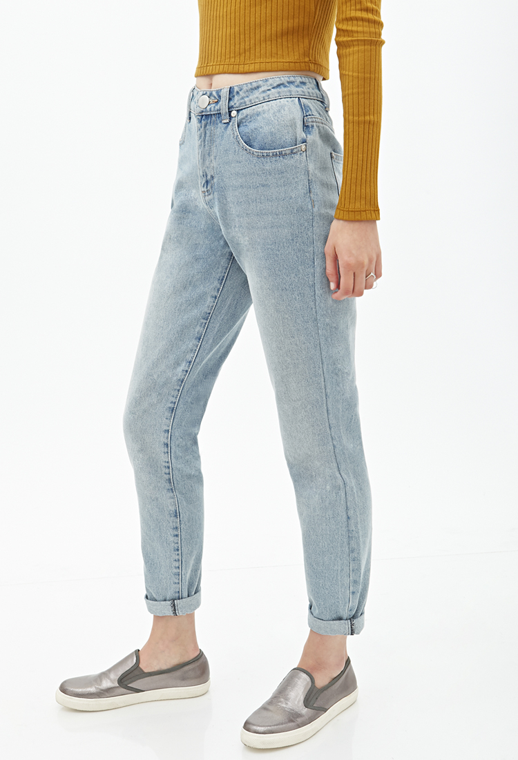 Lyst - Forever 21 High-rise Boyfriend Jeans in Blue