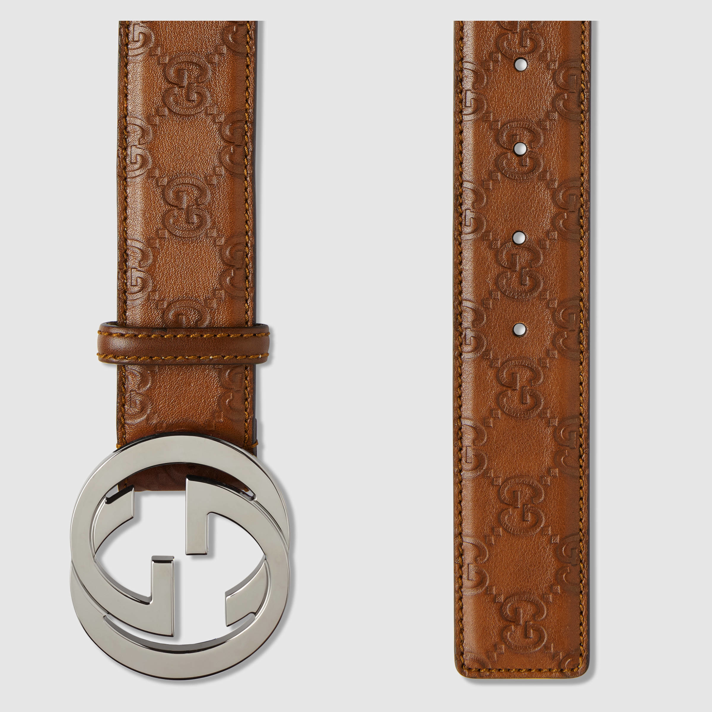 Lyst - Gucci Ssima Belt With Interlocking G in Brown