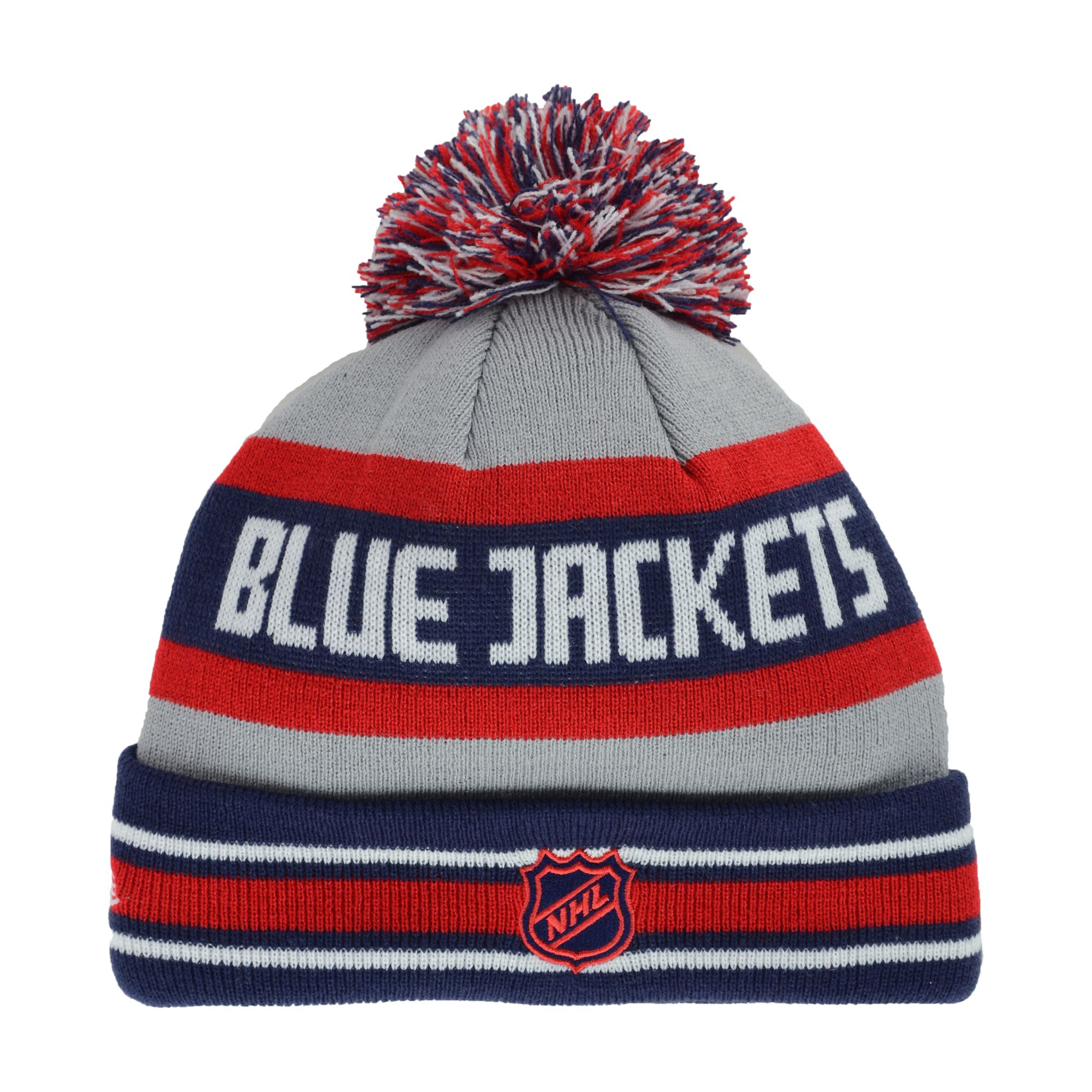New Era Columbus Blue Jackets Jake Pom Knit Hat in Gray for Men (Gray ...