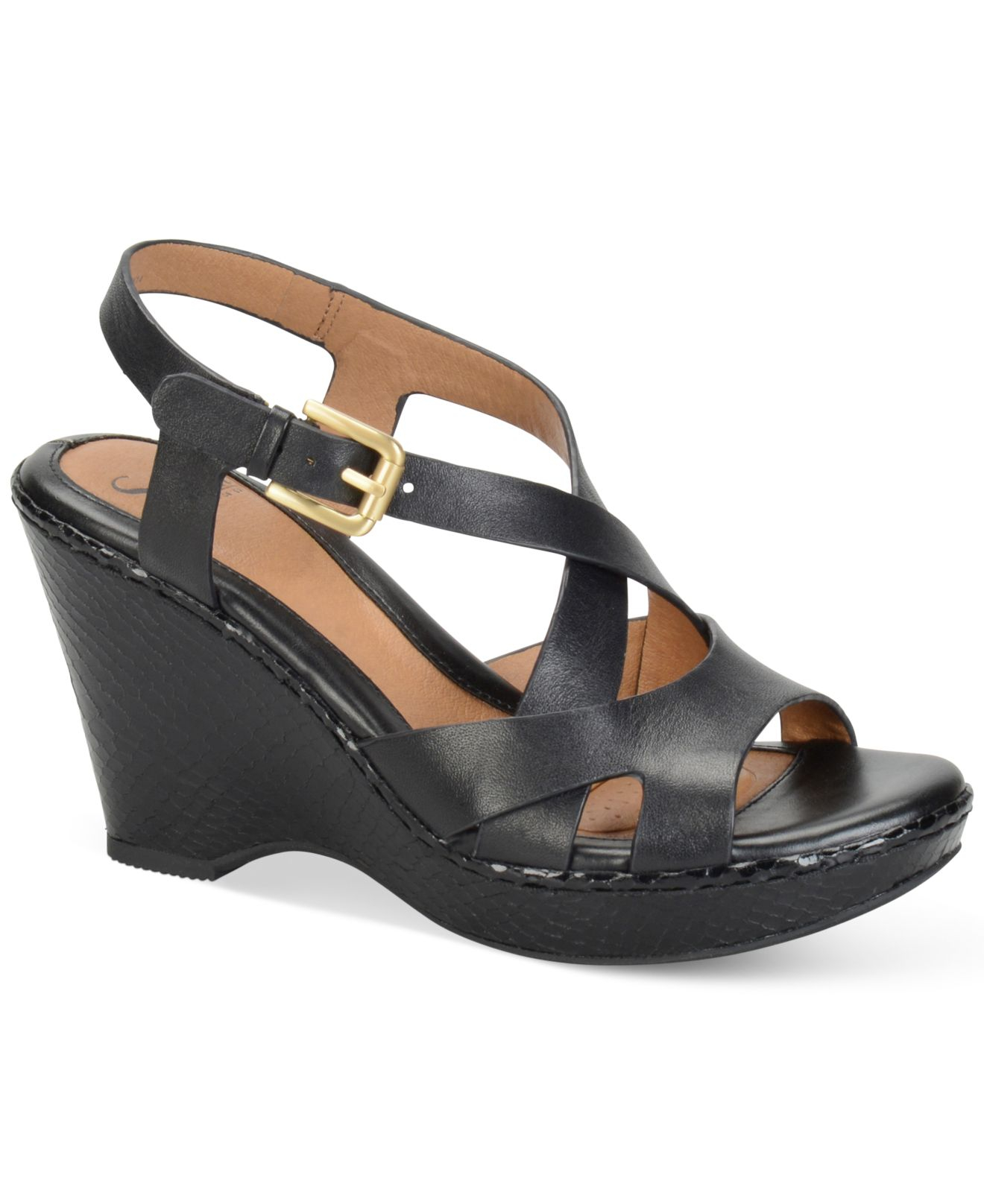 women wedge sandals black