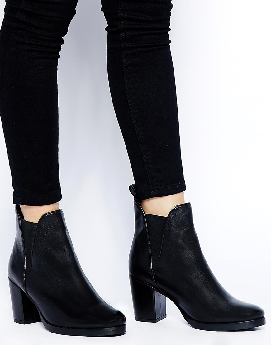 Lyst - Asos Road Rage Leather Ankle Boots in Black