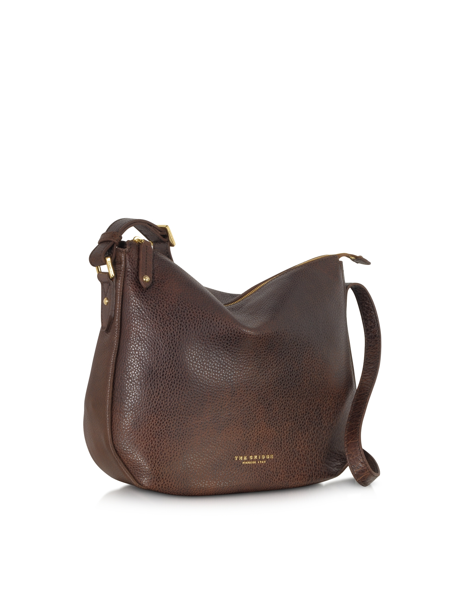 The Bridge Sfoderata Soft Dark Brown Leather Shoulder Bag in Brown - Lyst