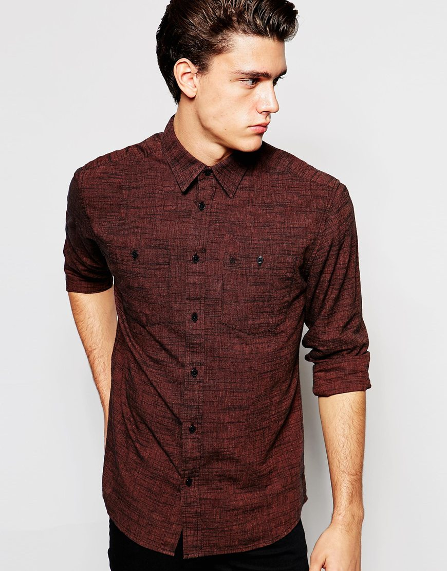 Lyst - Wrangler Long Sleeve Pocket Shirt in Brown for Men