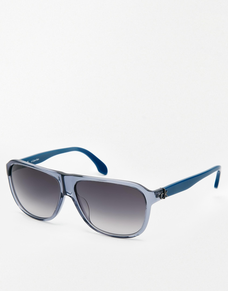 Ck calvin klein Ck Wayfarer Sunglasses in Blue for Men | Lyst