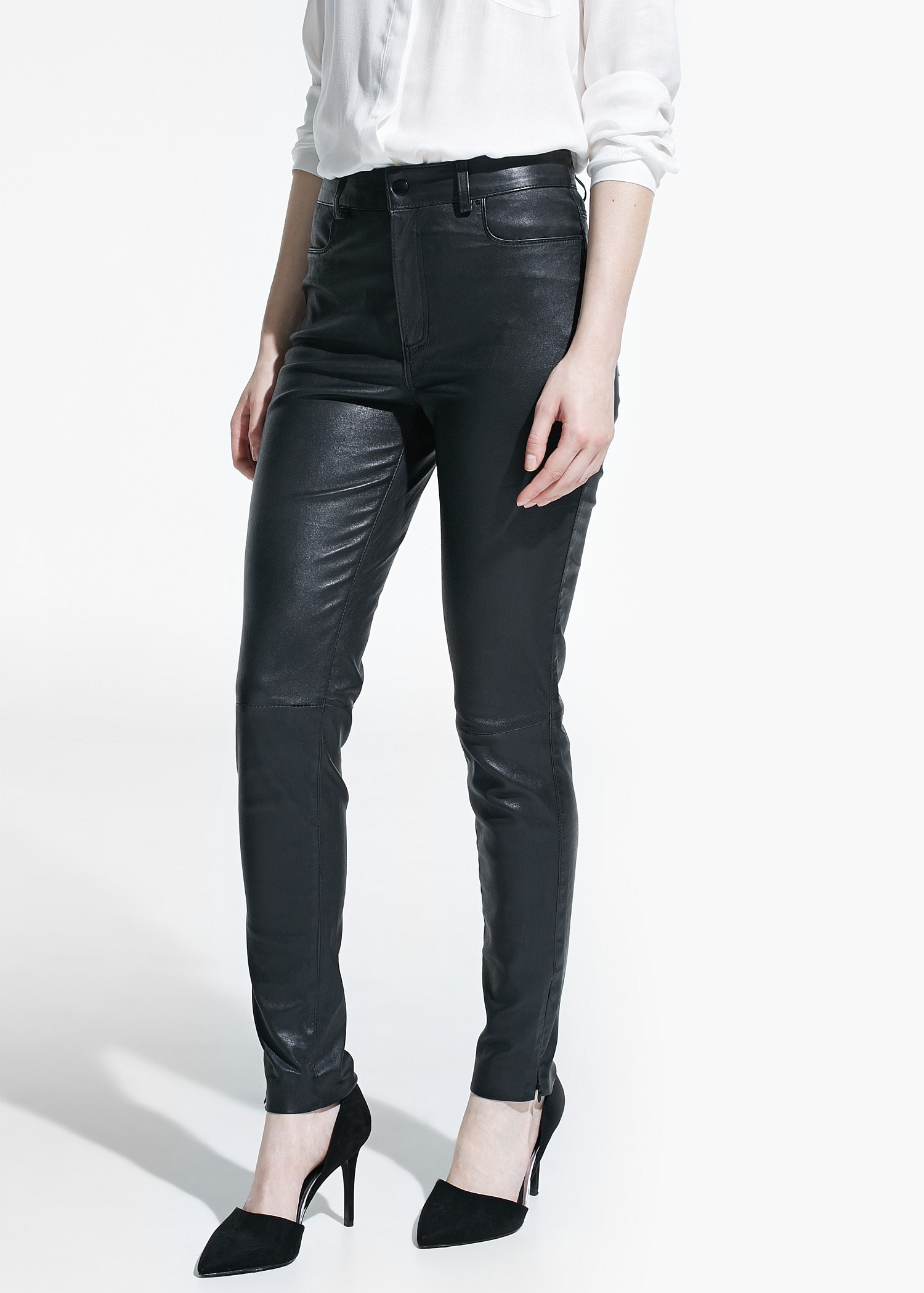 mango faux leather pants