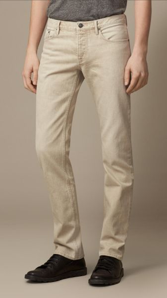Burberry Steadman Yarn Dyed Slim Fit Jeans in Beige for Men (trench) | Lyst