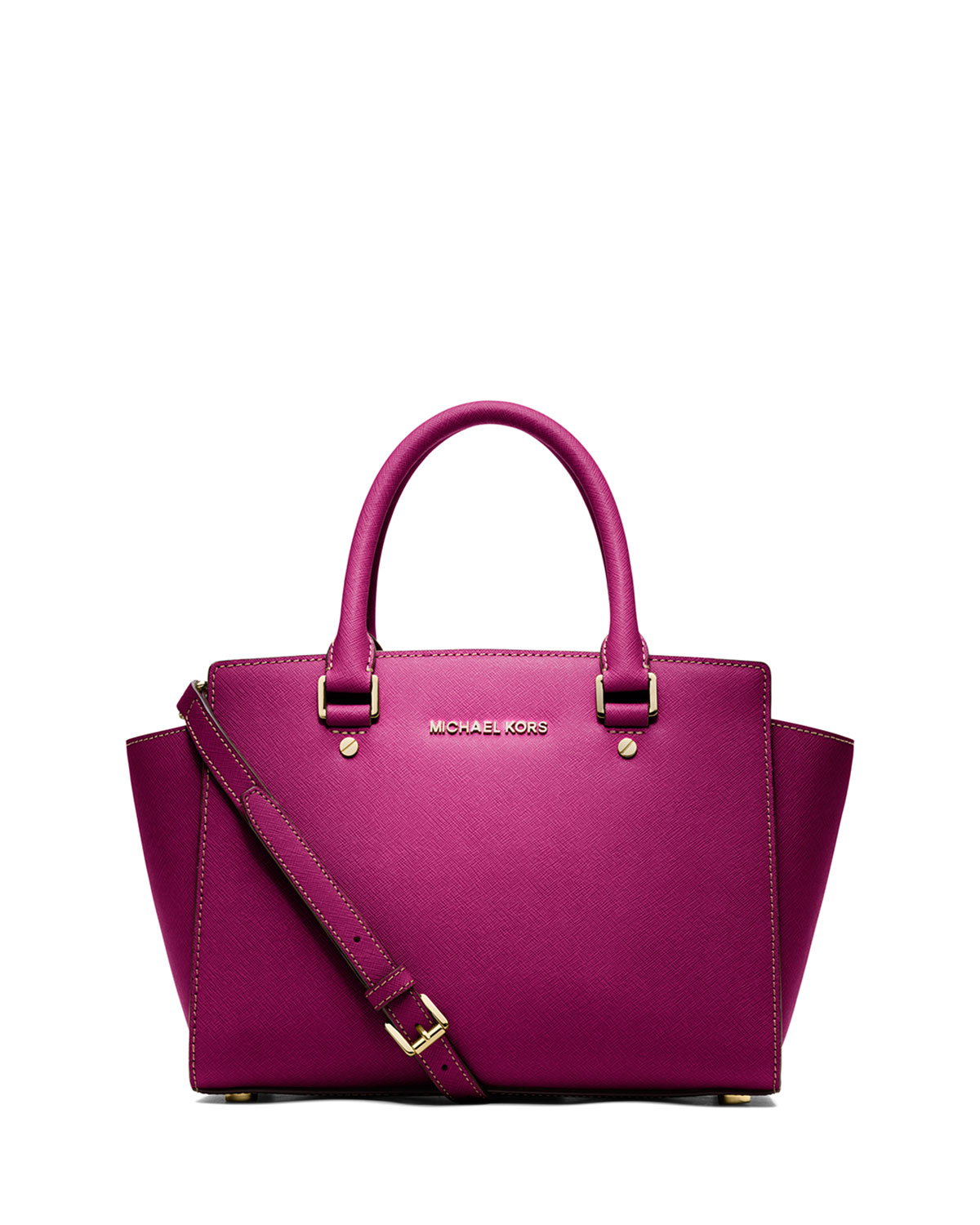 Michael michael kors Selma Medium TopZip Satchel Bag in Purple