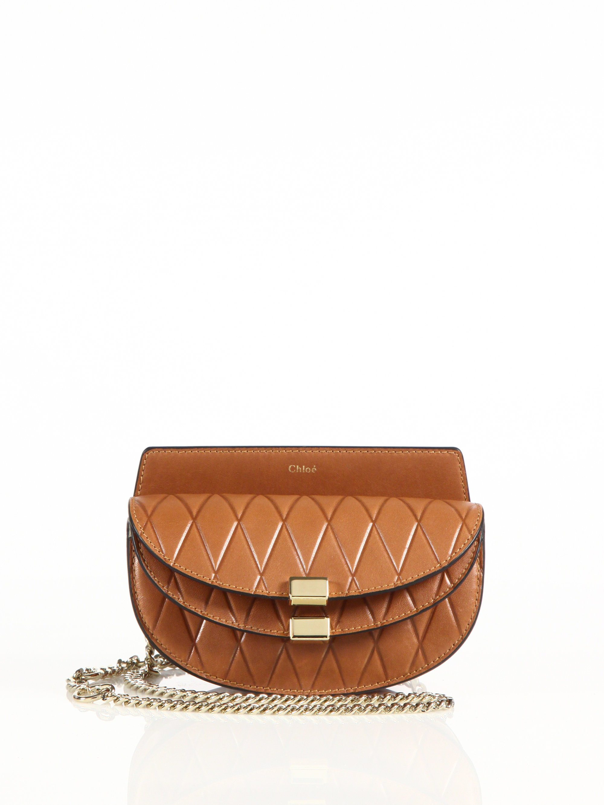 Chlo Georgia Quilted Leather Belt Bag in Beige (Pearl beige) | Lyst