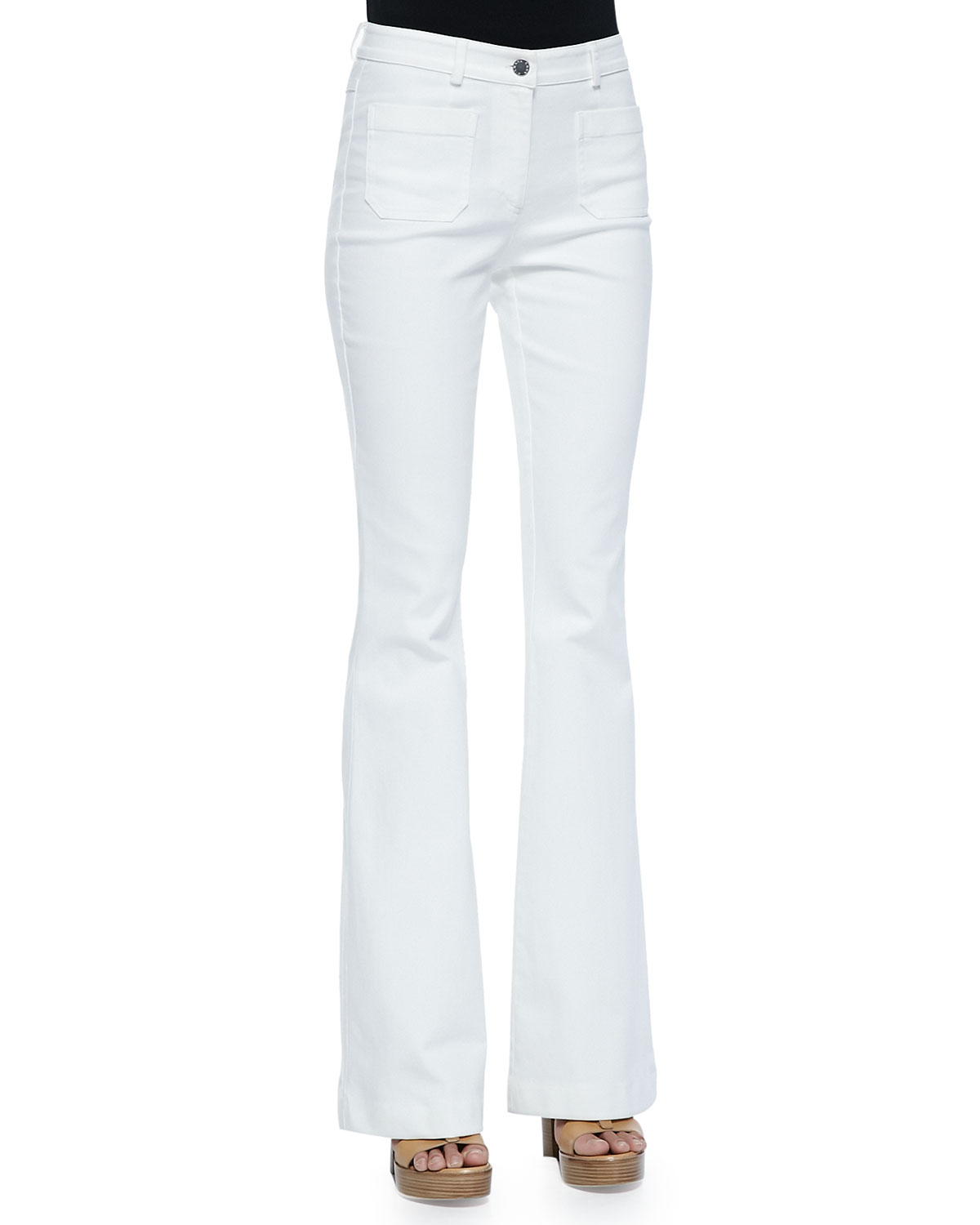 Lyst - Michael Kors Bell-bottom Jeans in White