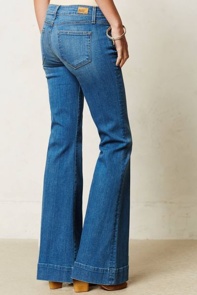 Anthropologie Paige Petite Fiona Flare Jeans in Blue (LIGHT DENIM) | Lyst