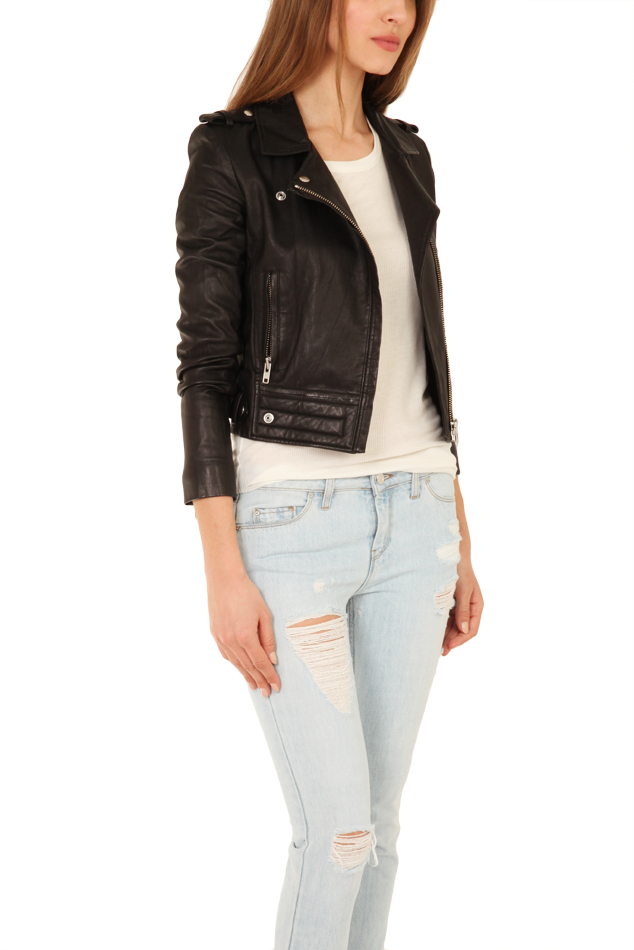 Lyst Iro Luiga Leather Biker Jacket In Black Gallery