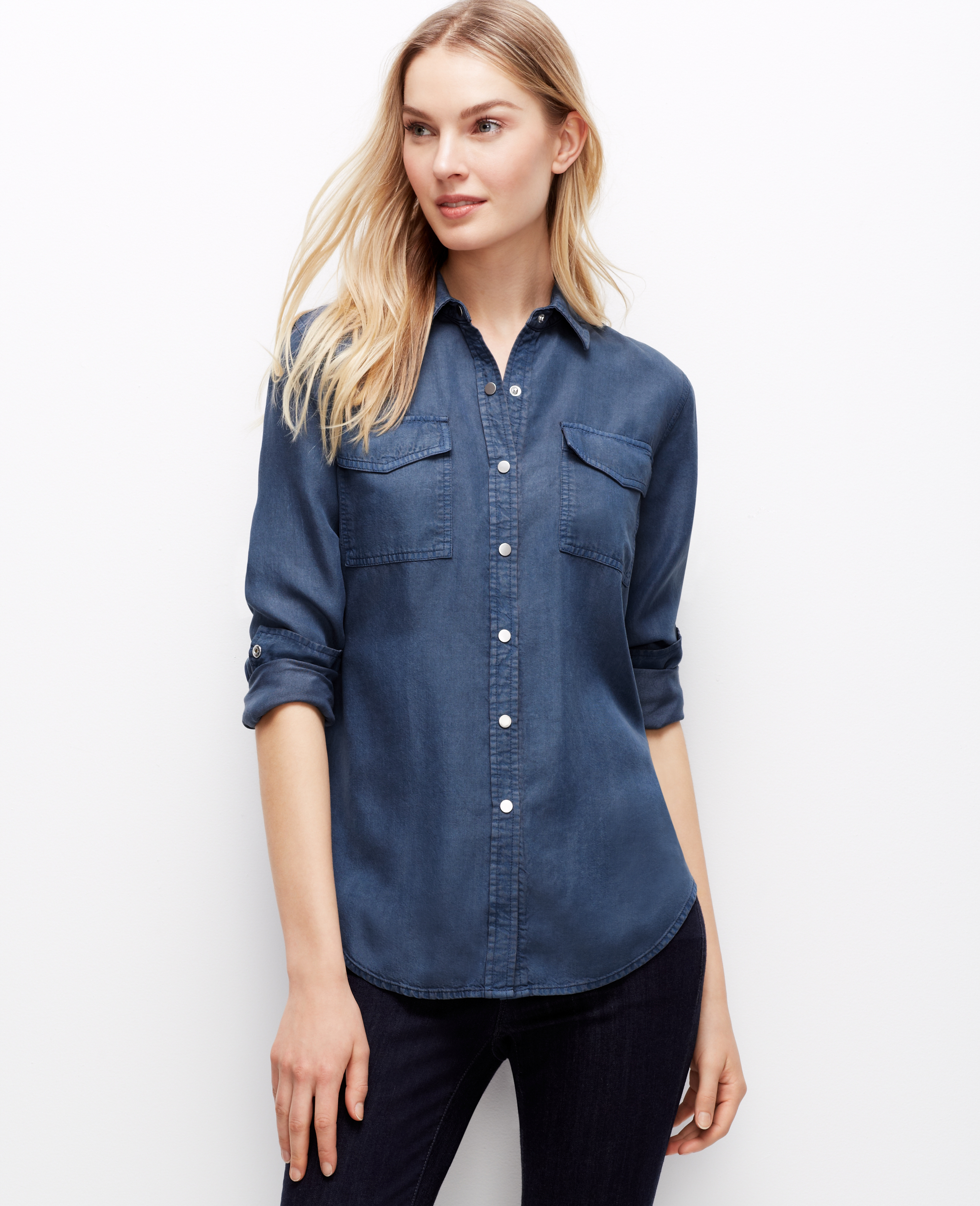 chambray snap shirt