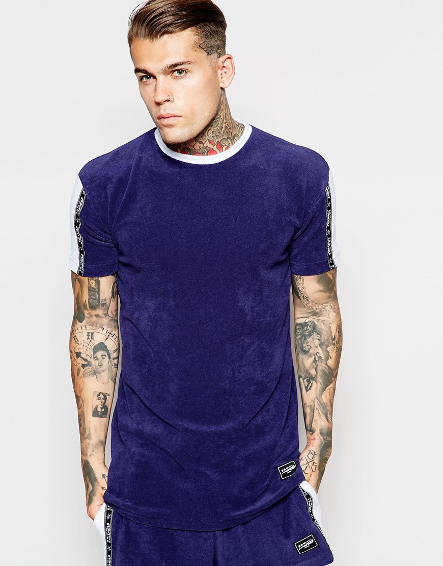 Lyst - Jaded london Towelling T-shirt in Blue for Men