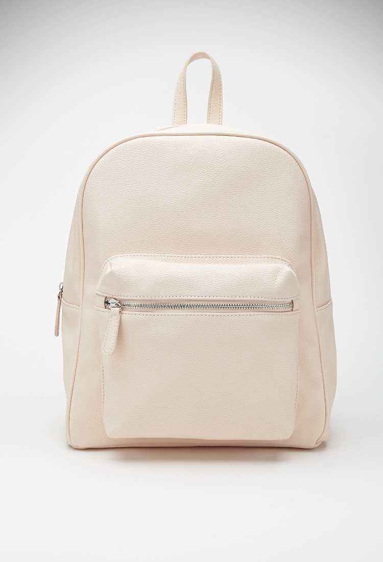 Lyst - Forever 21 Pebbled Faux Leather Backpack in Pink