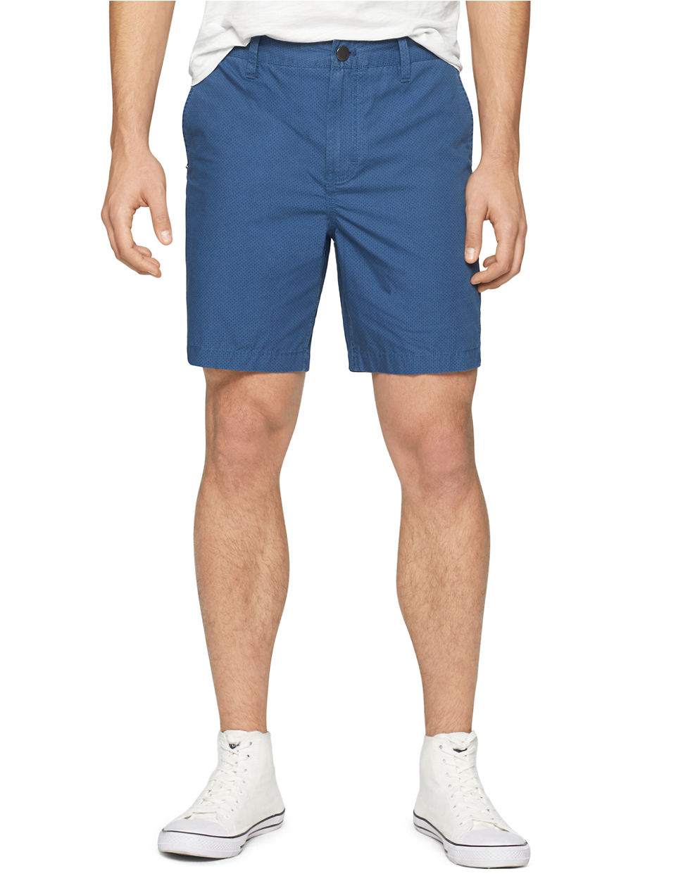 Lyst - Calvin Klein Jeans Polka Dot Flat Front Shorts in Blue for Men