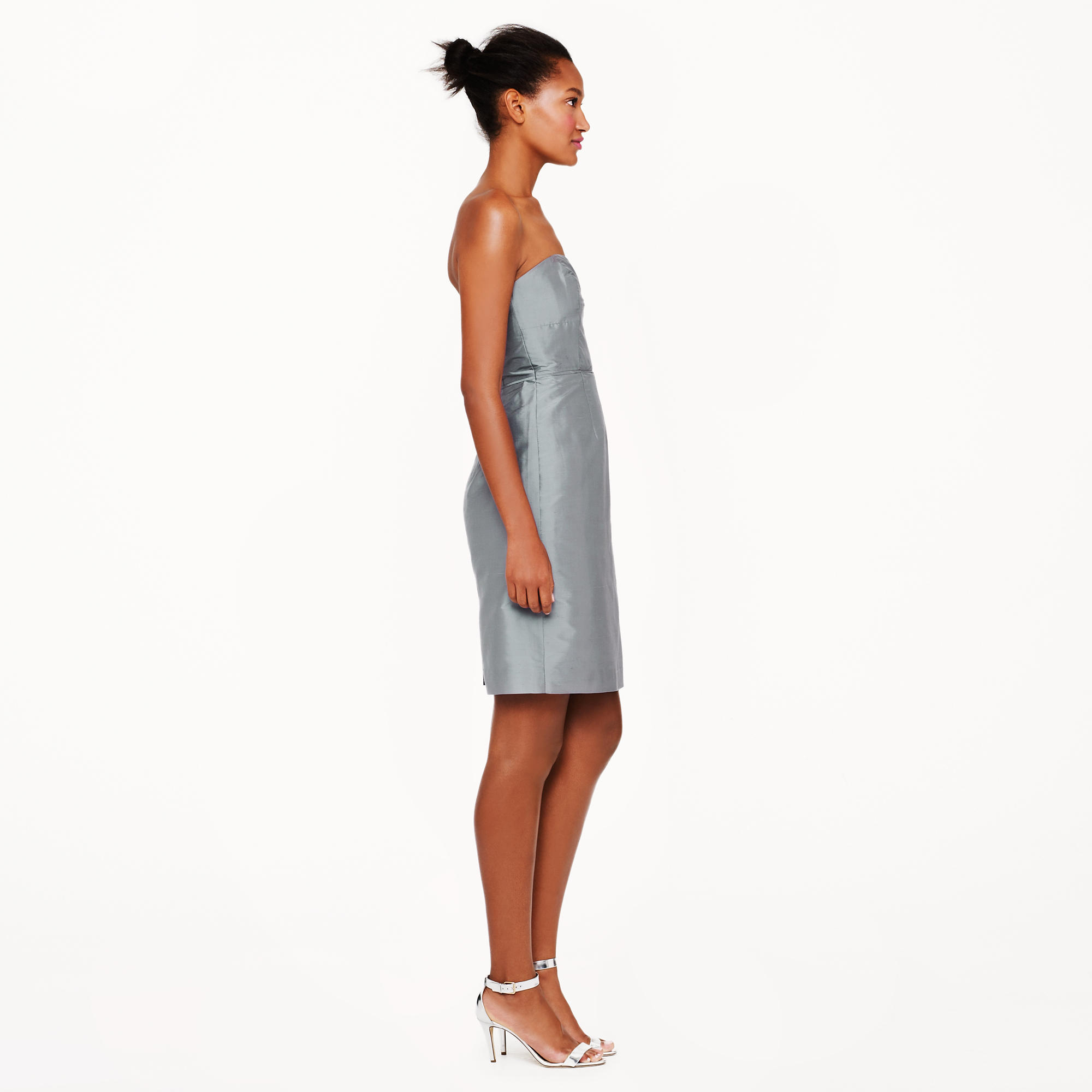 Lyst J Crew Pee Cathleen Dress In Silk Dupioni Gray Gallery