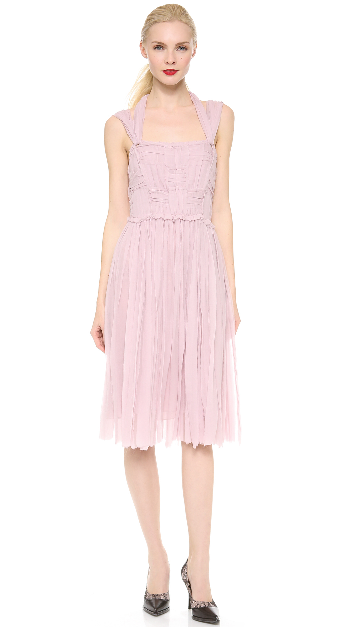 Nina ricci Sleeveless Dress in Pink | Lyst