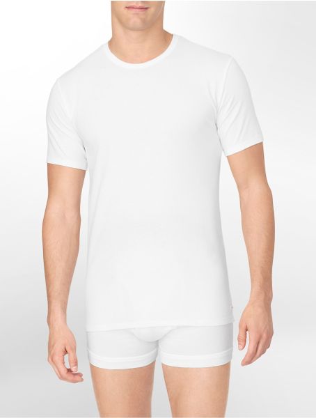 Calvin Klein Underwear Cotton Stretch 2-Pack Crewneck T-Shirt in White ...