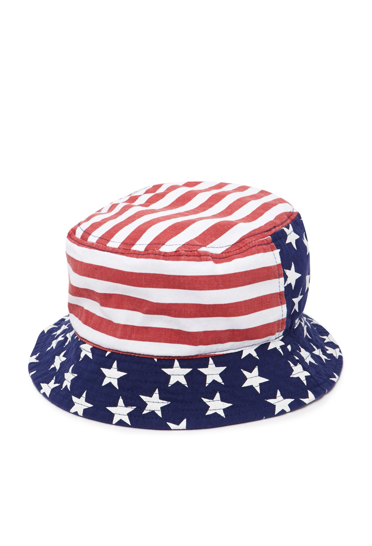 Lyst Forever 21 American Flag Bucket Hat in Blue