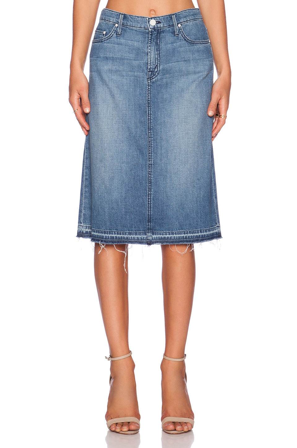 Lyst - Mother The Dropout Skirt in Blue