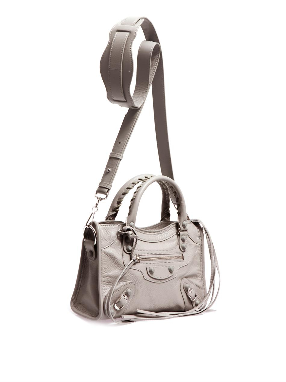 Lyst Balenciaga Classic Mini City Leather Shoulder Bag In Gray Gallery