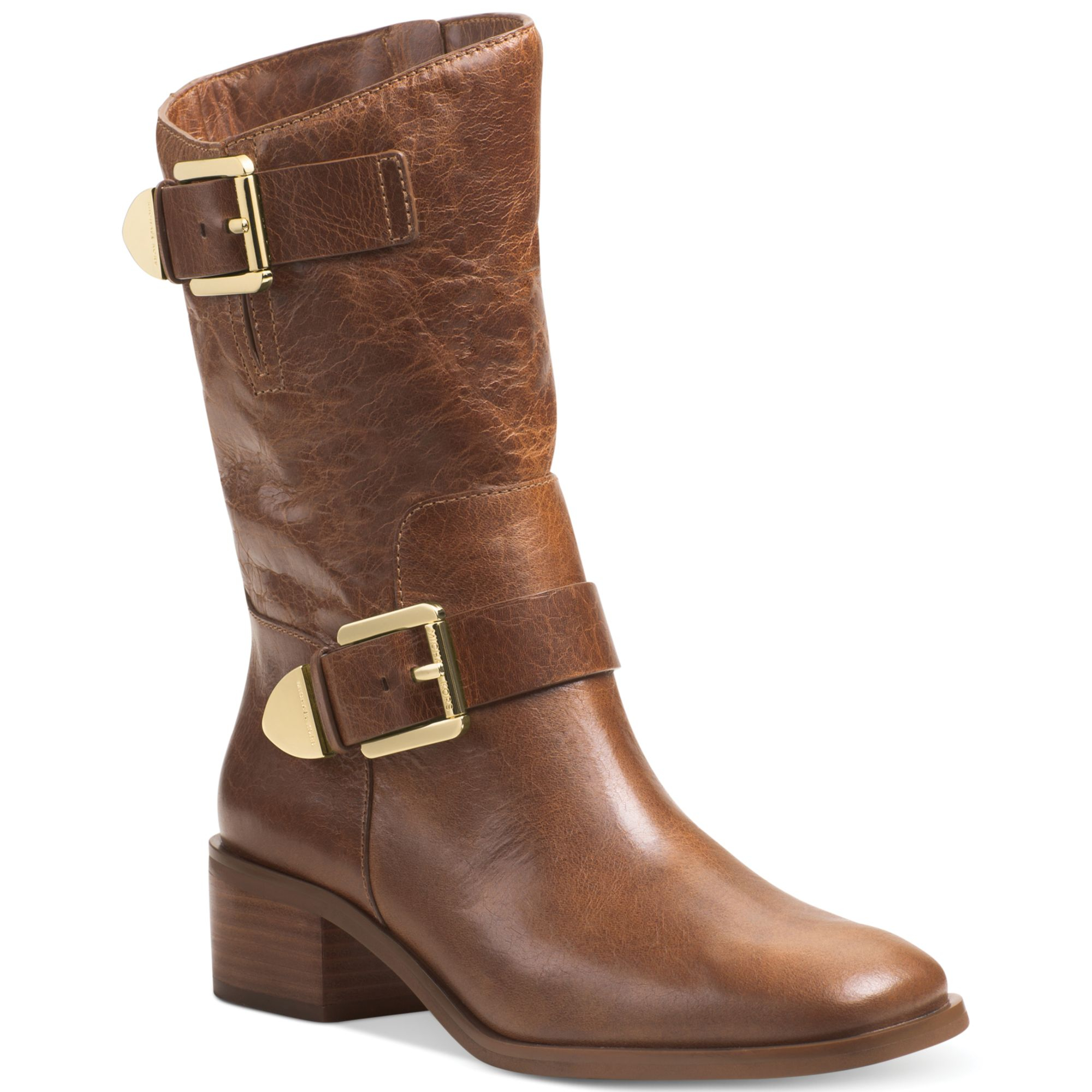 Michael Kors Michael Robin Booties in Brown (Walnut Distressed Leather ...