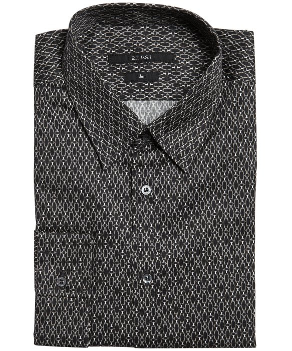 Lyst Gucci Grey  And Black Oval Pattern Cotton Point 