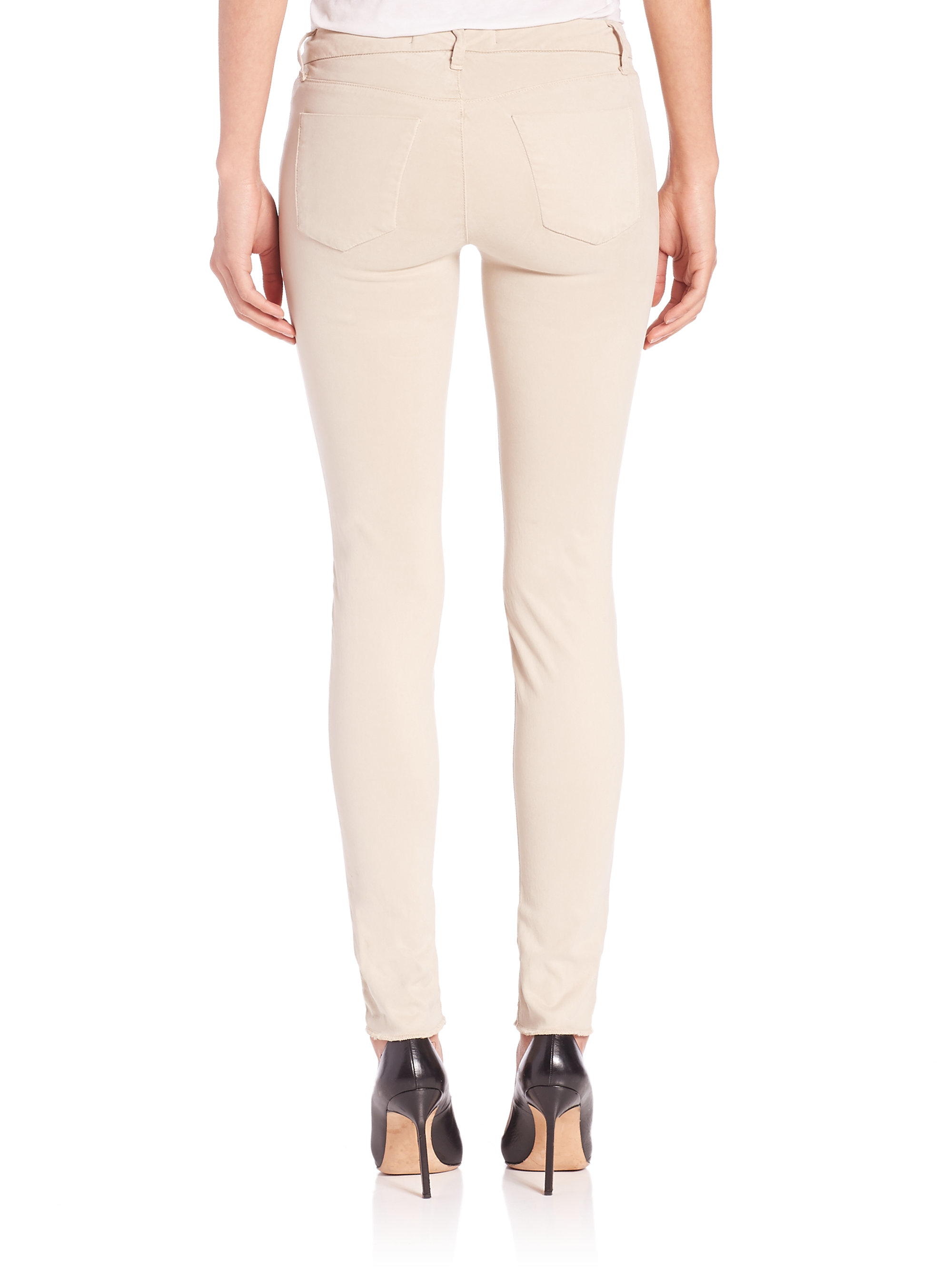 Lyst - J Brand Luxe Sateen Anja Ankle Cuff Jeans in White