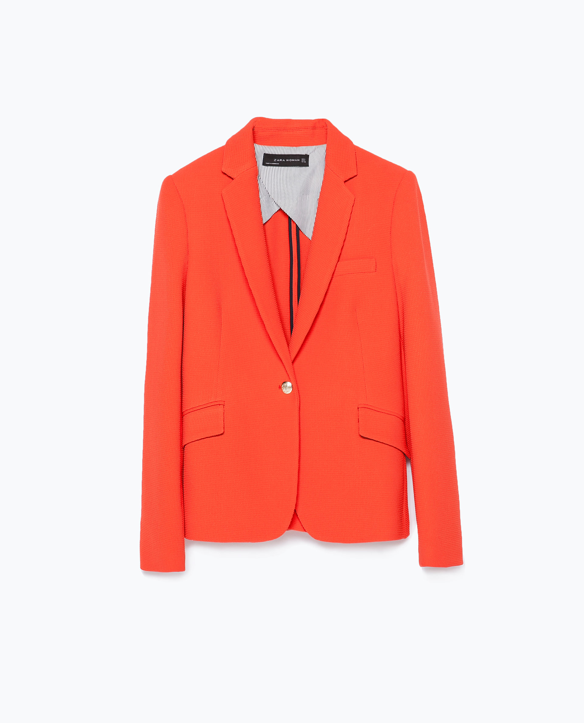 Zara Piqué Blazer in Orange | Lyst
