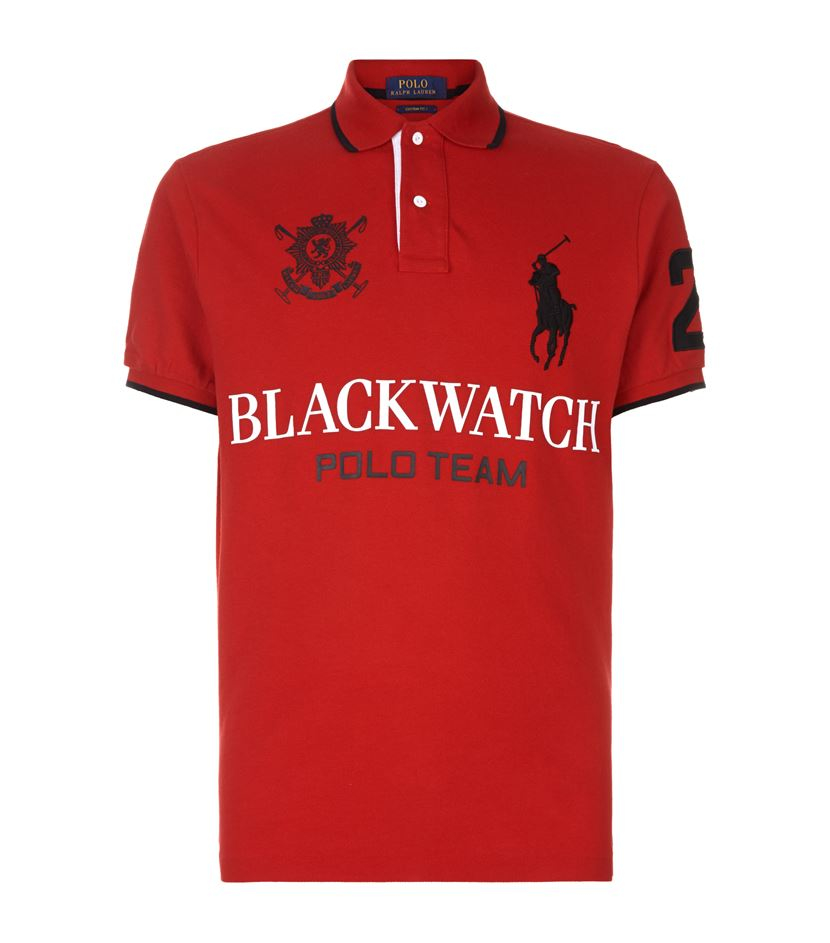 Polo ralph lauren Blackwatch Team Logo Polo Shirt in Red for Men | Lyst