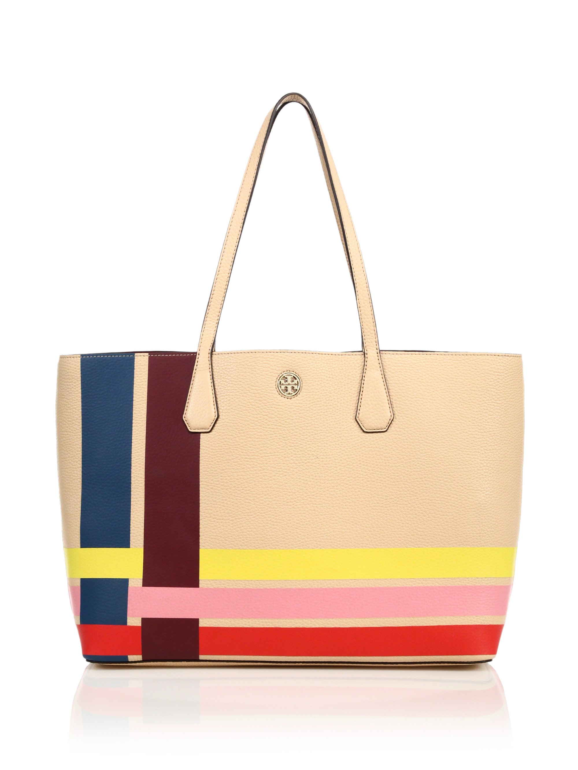 tory burch perry plaid tote