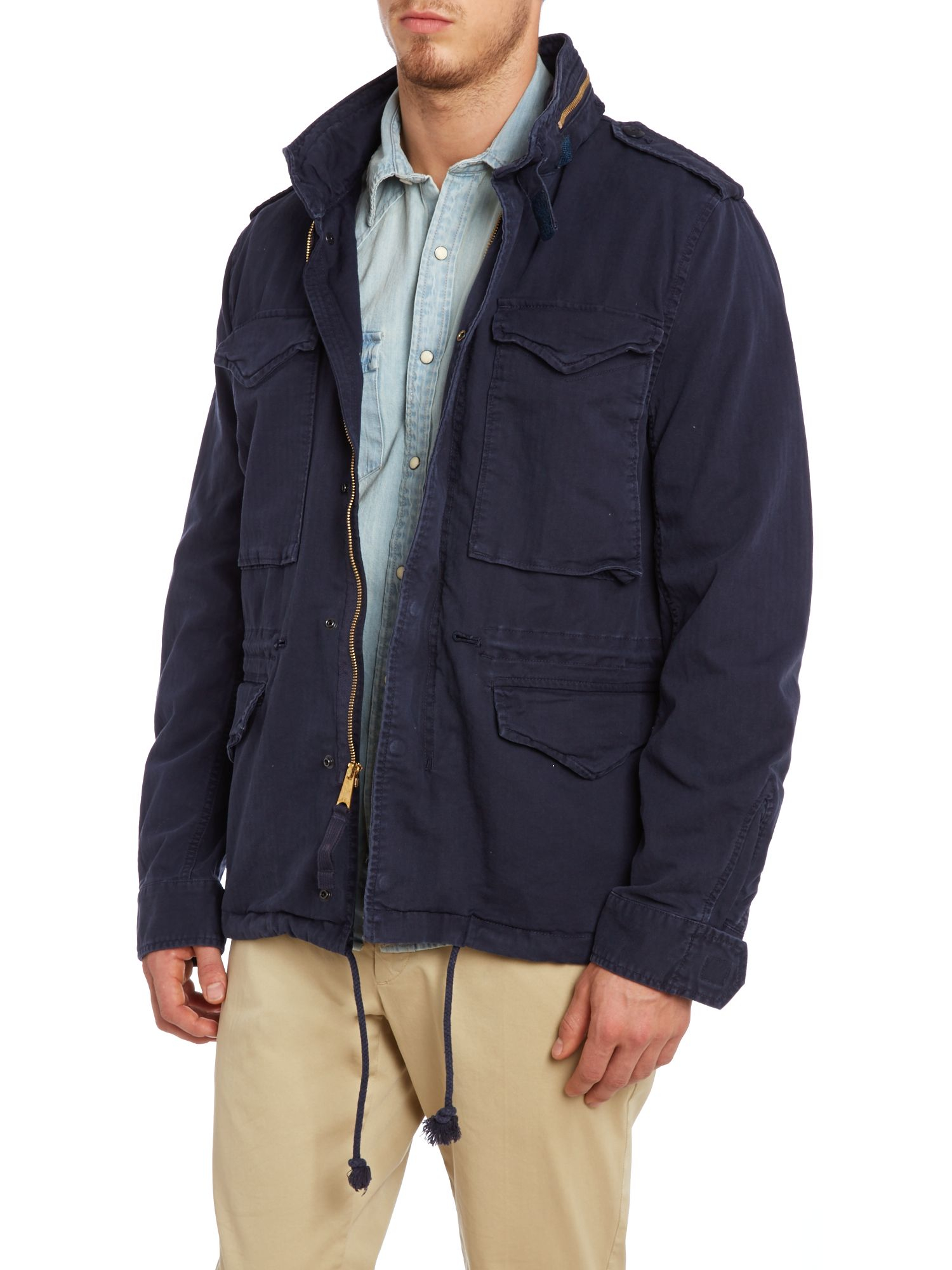 Denim & supply ralph lauren Herringbone Field Jacket in Blue for Men | Lyst