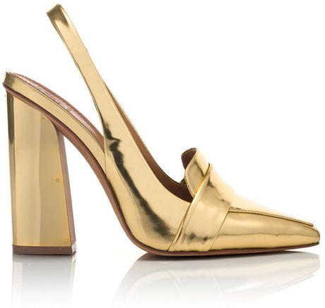Tory Burch Sadie Metallic High Heel Slingback in Gold (PLATINUM) | Lyst