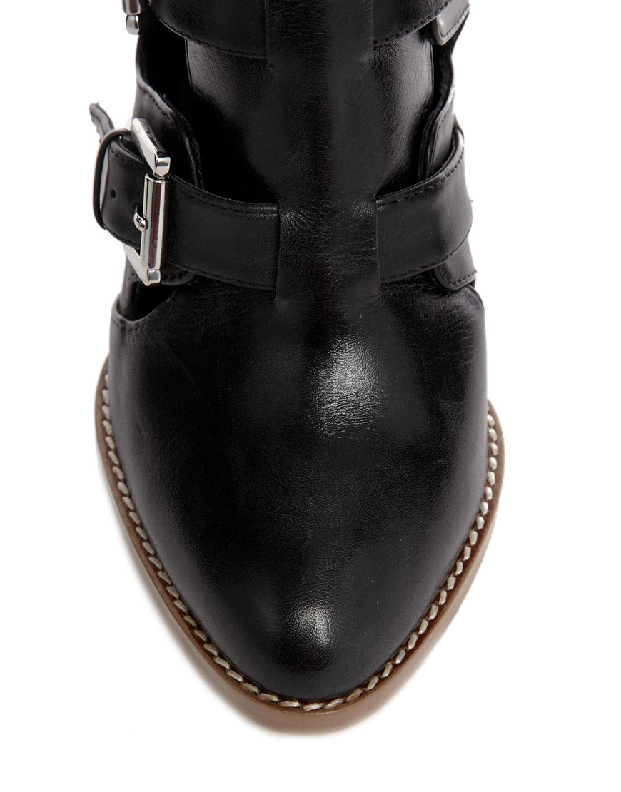 Lyst - Asos Envy Leather Ankle Boots in Black