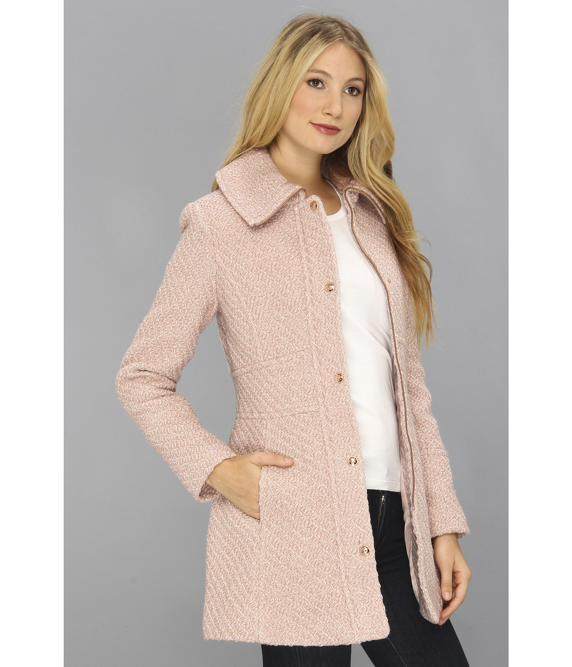 Jessica simpson Textured Wool Coat in Pink | Lyst1920 x 2240