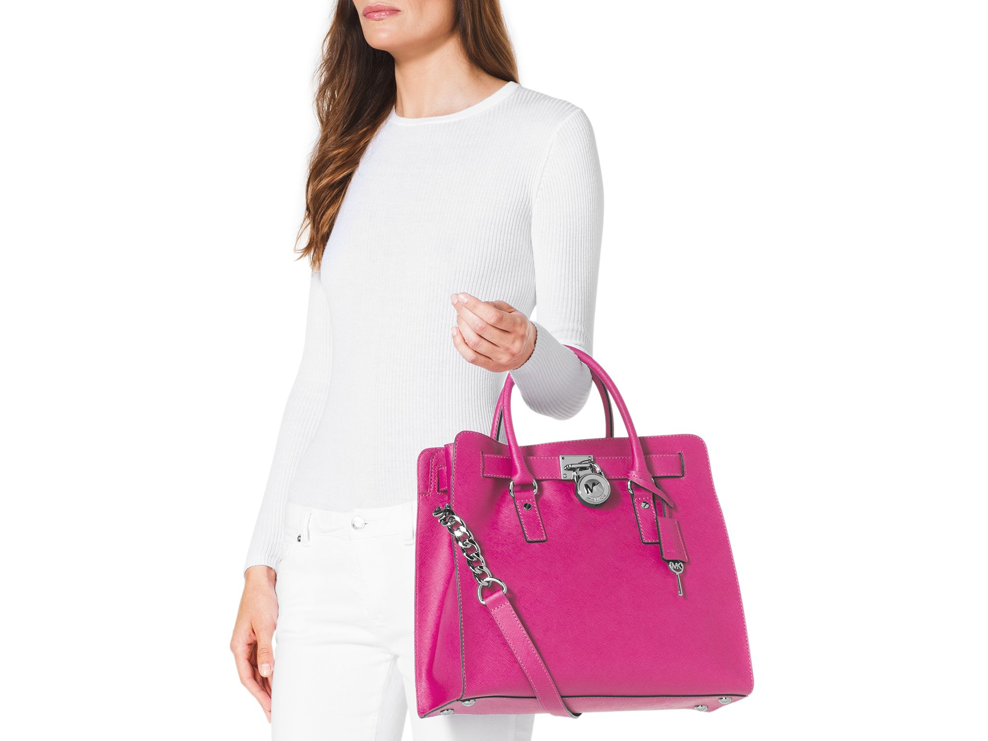 Lyst Michael Kors Hamilton Saffiano Large North South Tote Gallery