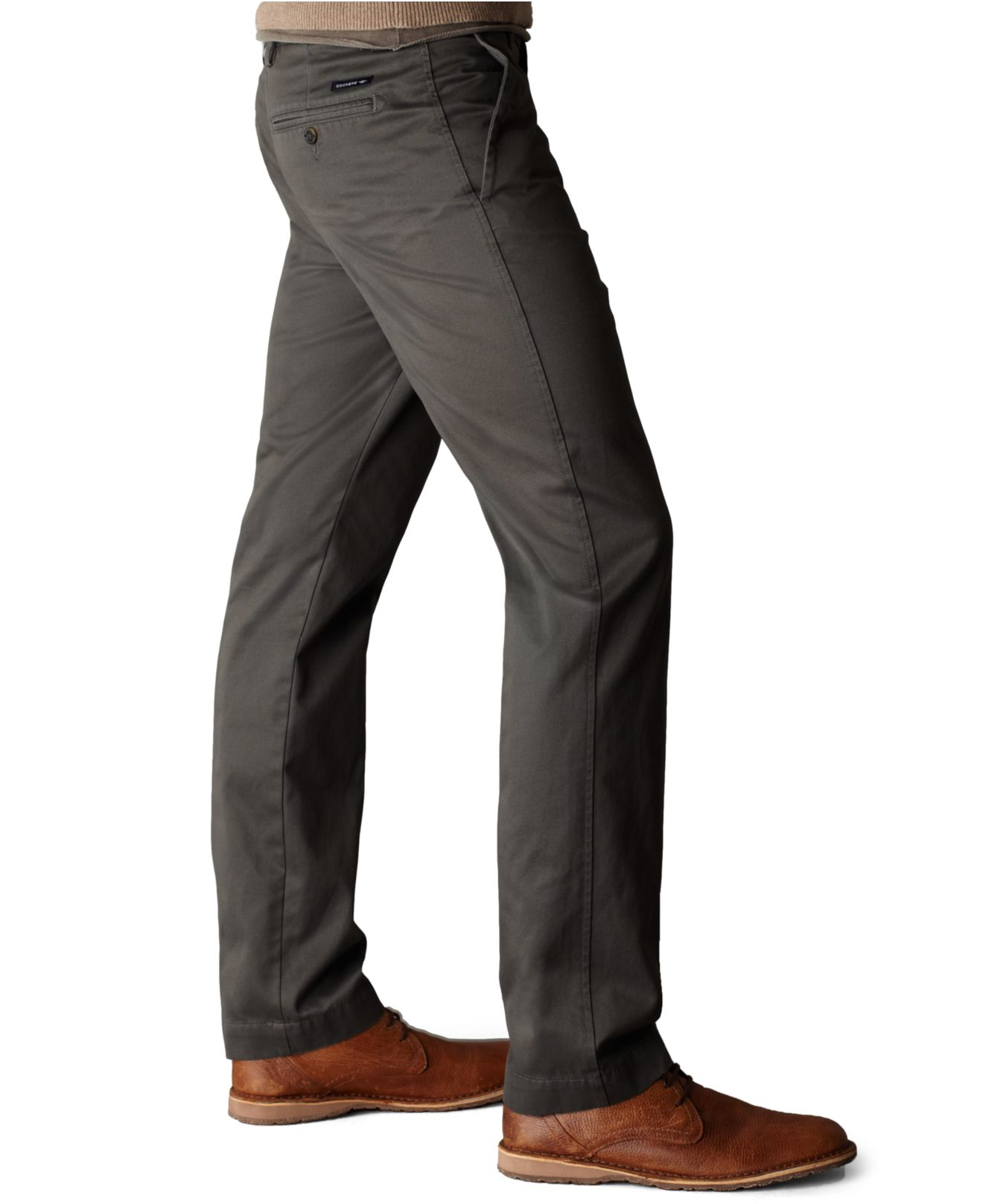 Dockers D1 Slim Fit Signature Khaki Flat Front Pants in Natural for Men ...