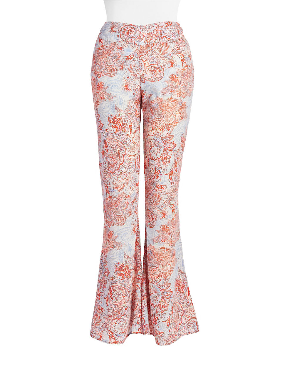 pink sheer pants with fur trim