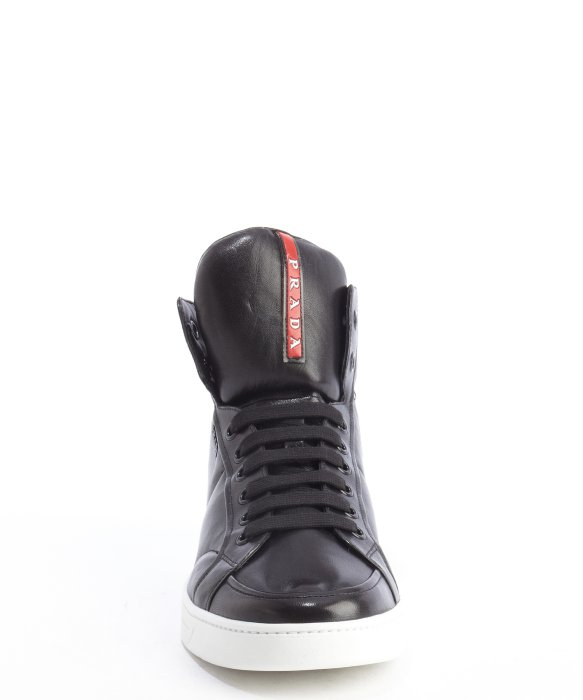 prada black and white shoes
