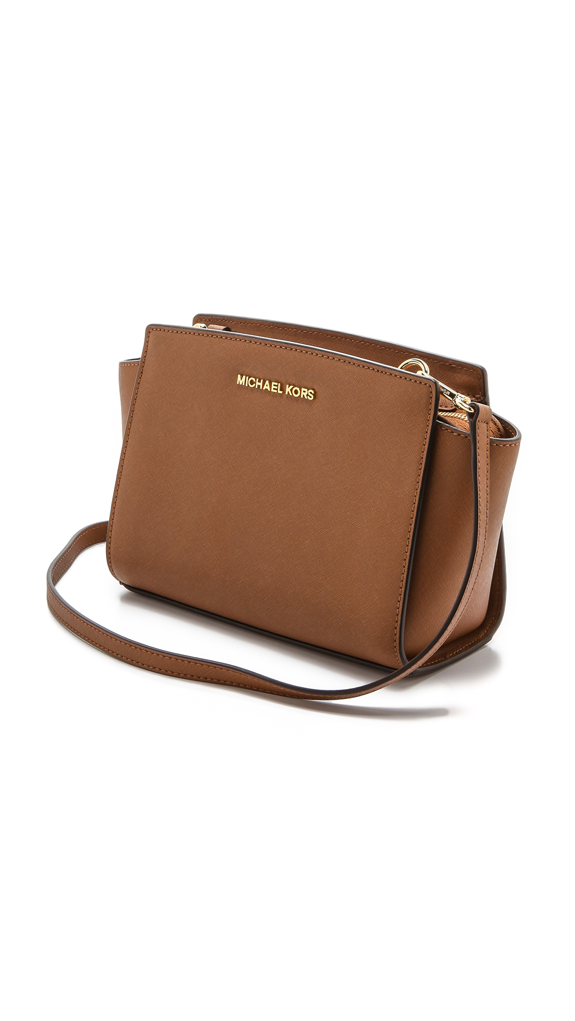 Lyst - Michael Michael Kors Selma Medium Leather Shoulder Bag in Brown