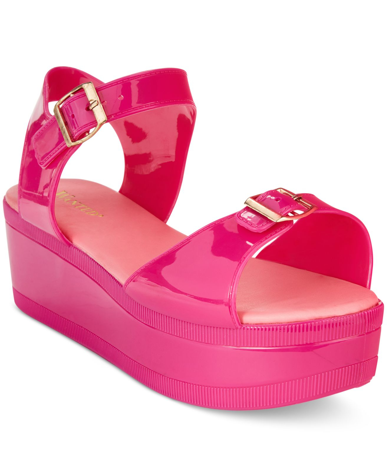 Wanted Gumdrop Flatform Jelly Sandals in Pink Lyst