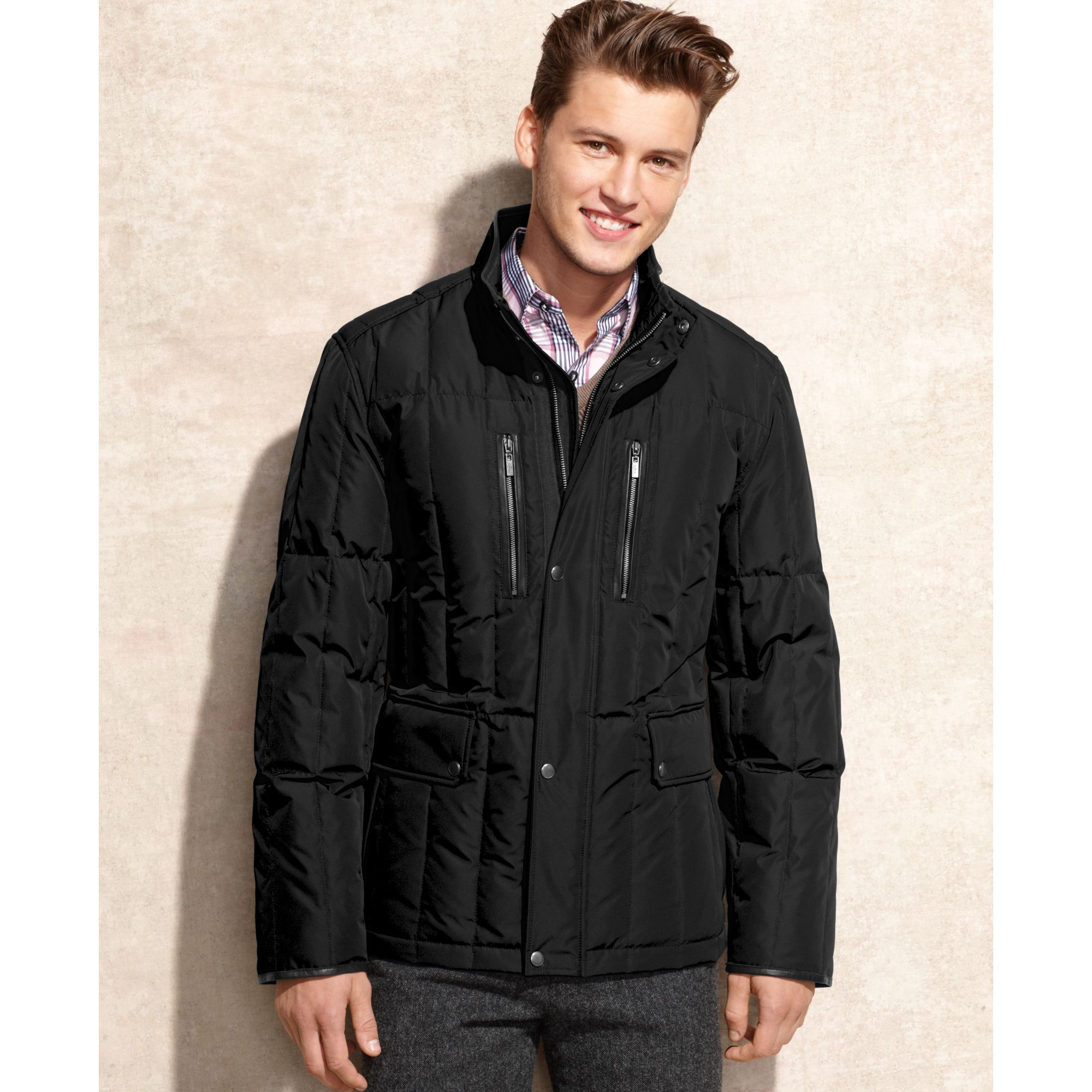 Lyst - Cole haan Leather Trim Quilted Down Jacket in Black for Men dakine seeker 15l review
