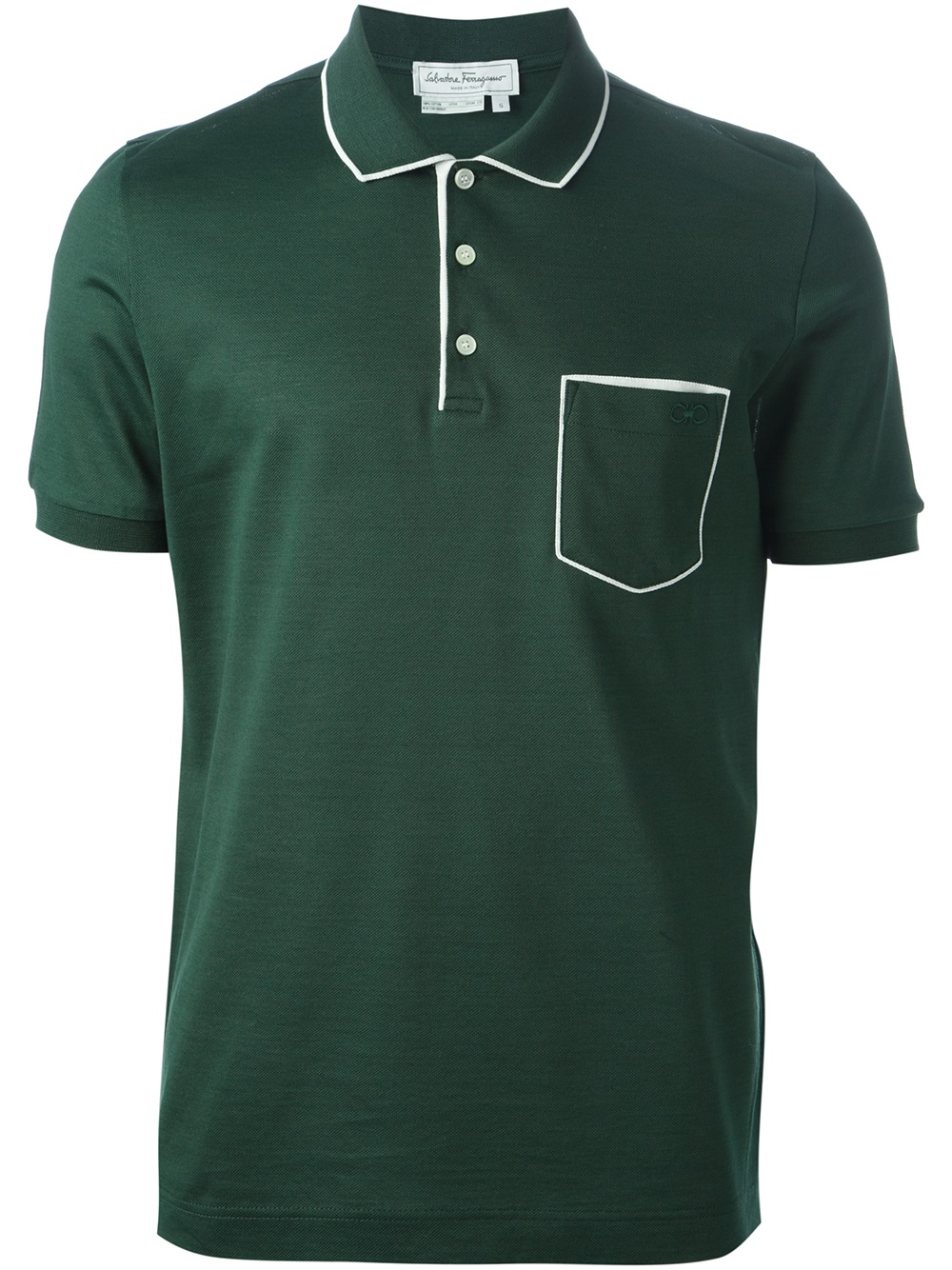 Lyst - Ferragamo Contrast Trim Polo Shirt in Green for Men