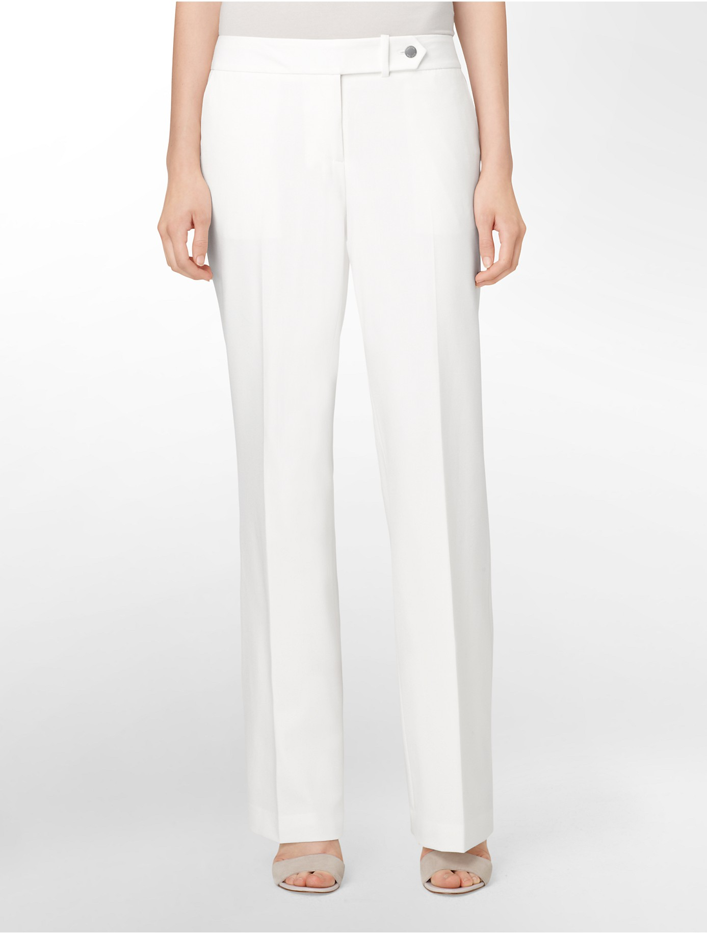 Calvin Klein White Label Essential Straight Cream Suit Pants in Beige ...