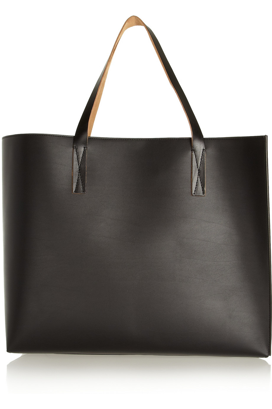 Marni Large Faux Leather Tote in Black | Lyst