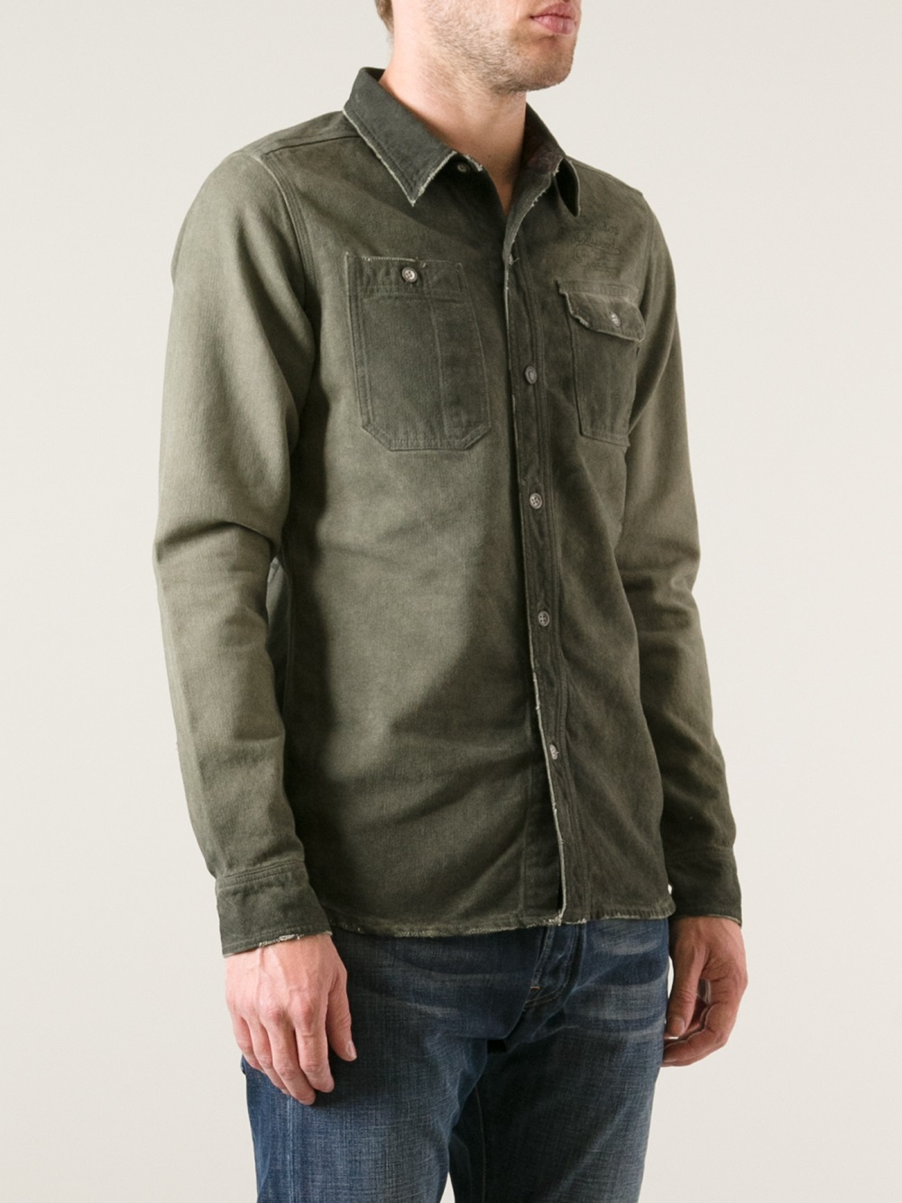 Lyst Rude Riders Washed Military Shirt in Green for Men