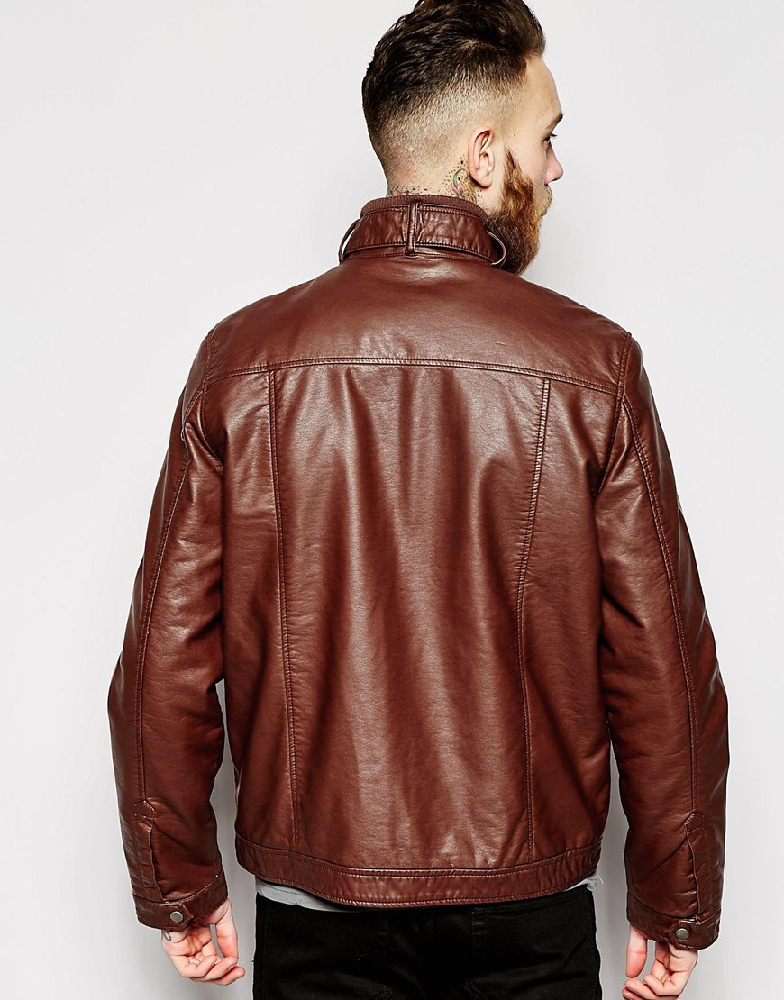 Lyst - Barneys Originals Barneys Faux Leather Jacket in Brown for Men
