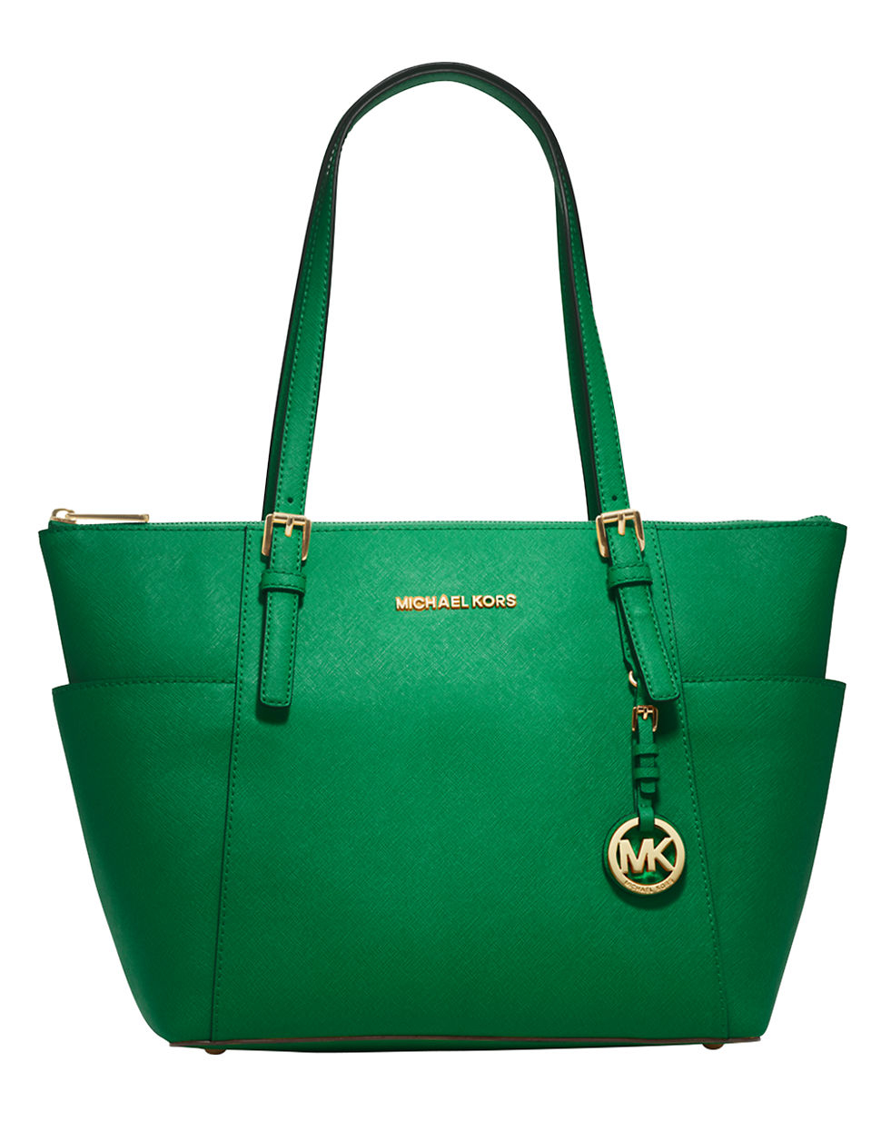 Lyst - Michael Michael Kors Jet Set East West Leather Tote Bag in Green